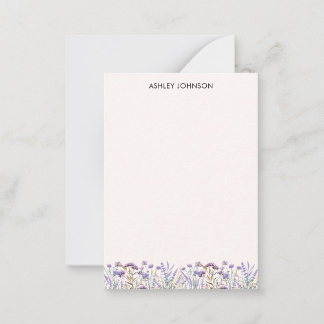 Watercolor Purple Wildflower Meadow Card (Front)