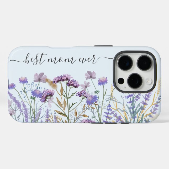 Watercolor Purple Wildflower Meadow Quote Case-Mate iPhone Case (Back (Horizontal))