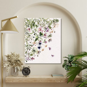 Watercolor Purple Wildflowers Canvas Print