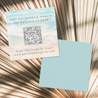 Watercolor QR Code Beach Wedding RSVP