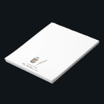 Watercolor Quill & Ink | Monogram Teacher Notepad<br><div class="desc">These make great gifts that teachers, family or friends are sure to love! Perfect for reminders, calendar notes, homework notes, name tags, and much more! Add your custom wording to this design by using the "Edit this design template" boxes on the right hand side of the item, or click the...</div>