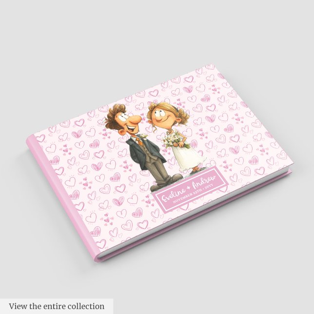 Watercolor Quirky Newlyweds Guest book Album (Watercolor Quirky Newlyweds Guest book Album)