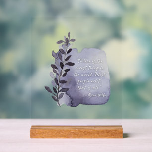 Watercolor Quote Acrylic Sign for Mindful Living