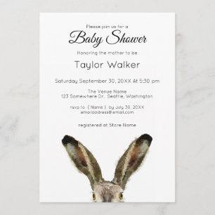 Watercolor Rabbit Baby Shower Invitation