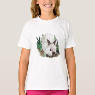 Watercolor Rabbit Woodland Cute Bunny T-Shirt