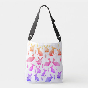 Watercolor Rabbits Crossbody Bag