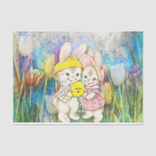 Watercolor Rabbits  Tissue Paper