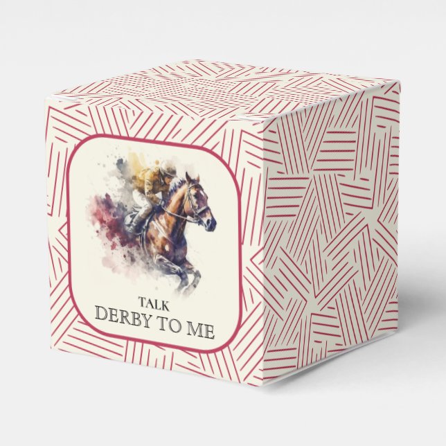 Watercolor Race Horse Derby Favour Box (Front Side)