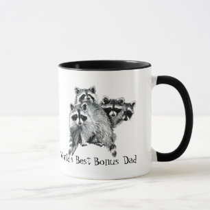 Watercolor Racoon, Bike, Cycle Best Bonus Dad Mug