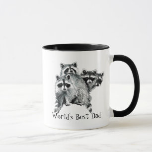 Watercolor Racoon, Bike, Cycle Best Dad Mug