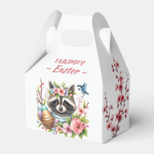 Watercolor Racoon Easter Eggs Cherry Blossoms - Favour Box