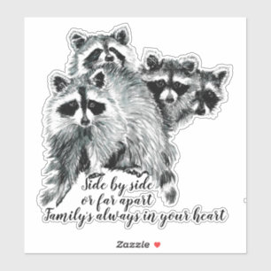 Watercolor Racoon Family Quote Custom Name