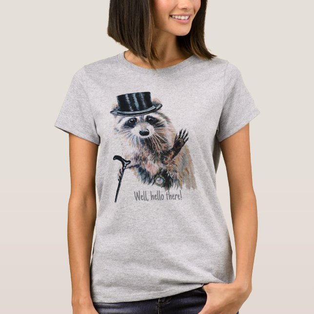Watercolor Racoon with Top Hat Dapper Gentleman  (Front)