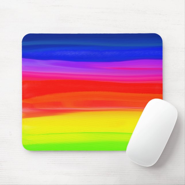 watercolor rainbow abstract  poster mouse mat (With Mouse)