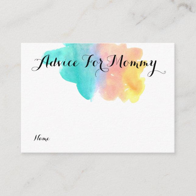 Watercolor rainbow advice for mummy card (Front)