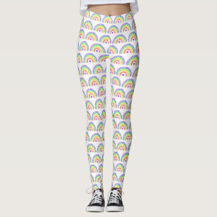 Watercolor Rainbow and Hearts Leggings