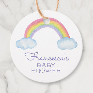 Watercolor Rainbow and Sprinkles Baby Shower Favour Tags
