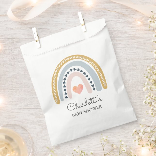 Watercolor Rainbow Baby Baby Favour Bags (Clipped)