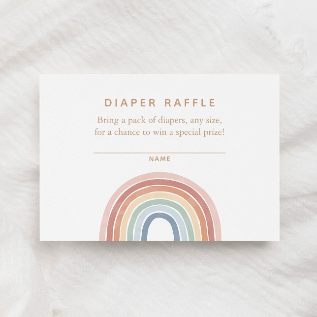 Watercolor Rainbow Baby Shower Diaper Raffle Enclo Enclosure Card (Creator Uploaded)