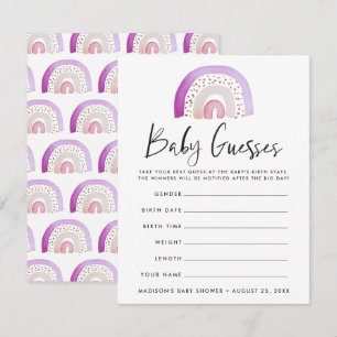 Watercolor Rainbow Baby Shower Guessing Game