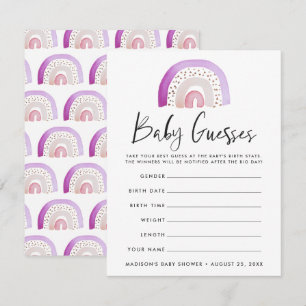 Watercolor Rainbow Baby Shower Guessing Game