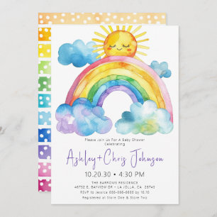 Watercolor Rainbow Baby          Shower Invitation