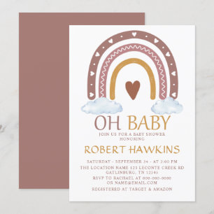 Watercolor Rainbow Baby Shower Shower Invitation