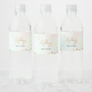 Watercolor Rainbow Baby Shower Water Bottle Label