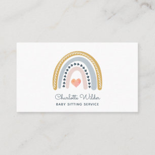 Watercolor Rainbow Baby Sitter Business Card