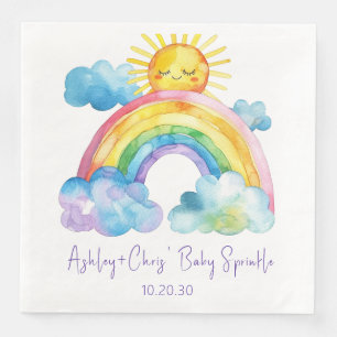 Watercolor Rainbow Baby Sprinkle Napkin