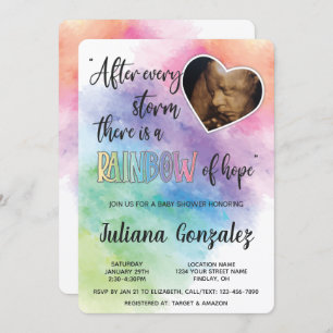 Watercolor Rainbow Baby Ultrasound Shower Invitation