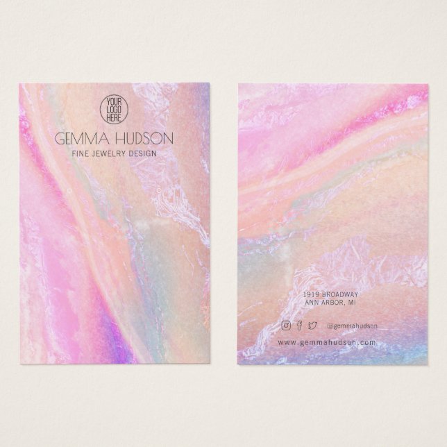 Watercolor Rainbow Beach Earring Display Card (Front & Back)