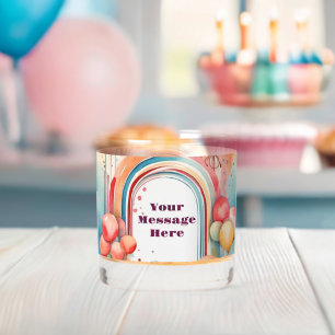 Watercolor Rainbow Bliss Party Whiskey Glass