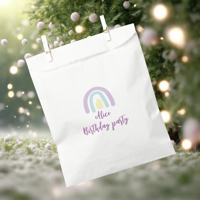 Watercolor rainbow blue lilac yellow  Birthday Favour Bags (Creator Uploaded)