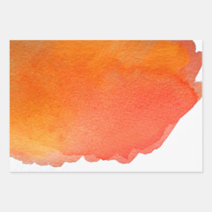 Watercolor rainbow bohemian orange red and green wrapping paper sheet