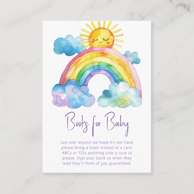 Watercolor Rainbow Books for Baby Enclosure Card (Front)