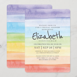 Watercolor Rainbow Bridal Shower Party Invitation