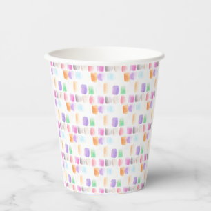 Watercolor Rainbow Brush Hand Painted Strokes Paper Cups