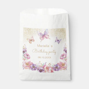 Watercolor rainbow butterfly floral baby shower Favour Bags