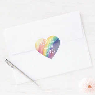 Watercolor Rainbow Cloud Heart Stickers