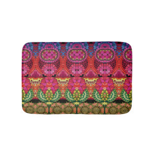 Watercolor Rainbow Colors Mandala Bath Mat