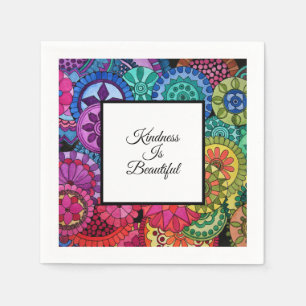 Watercolor Rainbow Colors Mandala Napkin