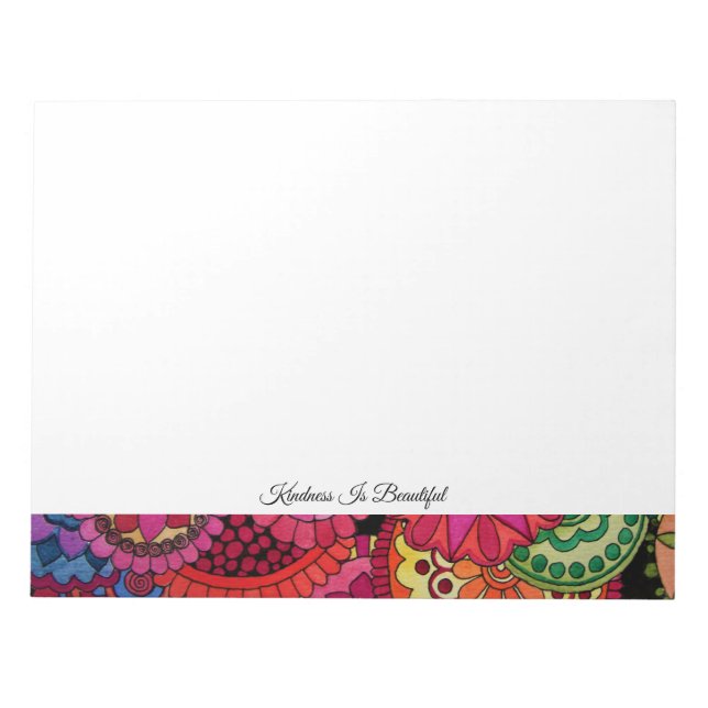 Watercolor Rainbow Colors Mandala Notepad (Front)