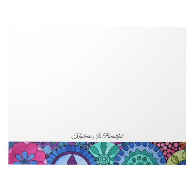 Watercolor Rainbow Colors Mandala Notepad (Front)