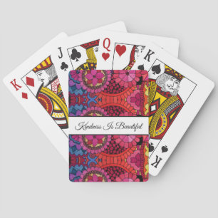 Watercolor Rainbow Colors Mandala Playing Cards