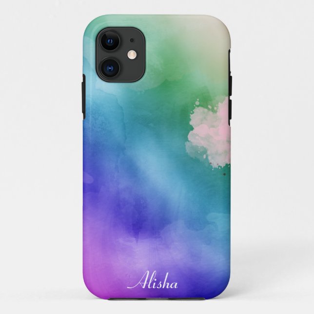 Watercolor Rainbow colour Name Case-Mate iPhone Case (Back)