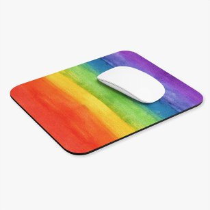 Watercolor Rainbow Colourful Modern Mouse Mat
