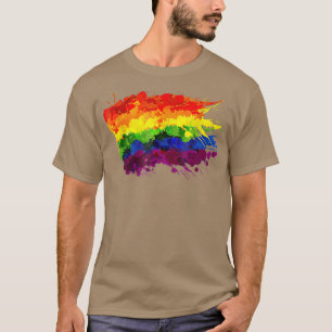 Watercolor Rainbow Flag Gay Pride LGBT Month T-Shirt
