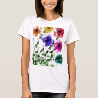 Watercolor Rainbow Floral Women's Basic T-Shirt