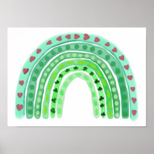 Watercolor Rainbow for St. Patrick's Day Poster